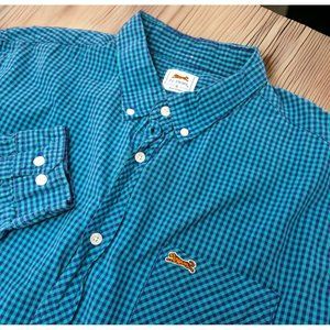 Le Tigre Shirt Plaid Button Down Collar Chest Pocket Tiger Men's‎ Size XL Casual